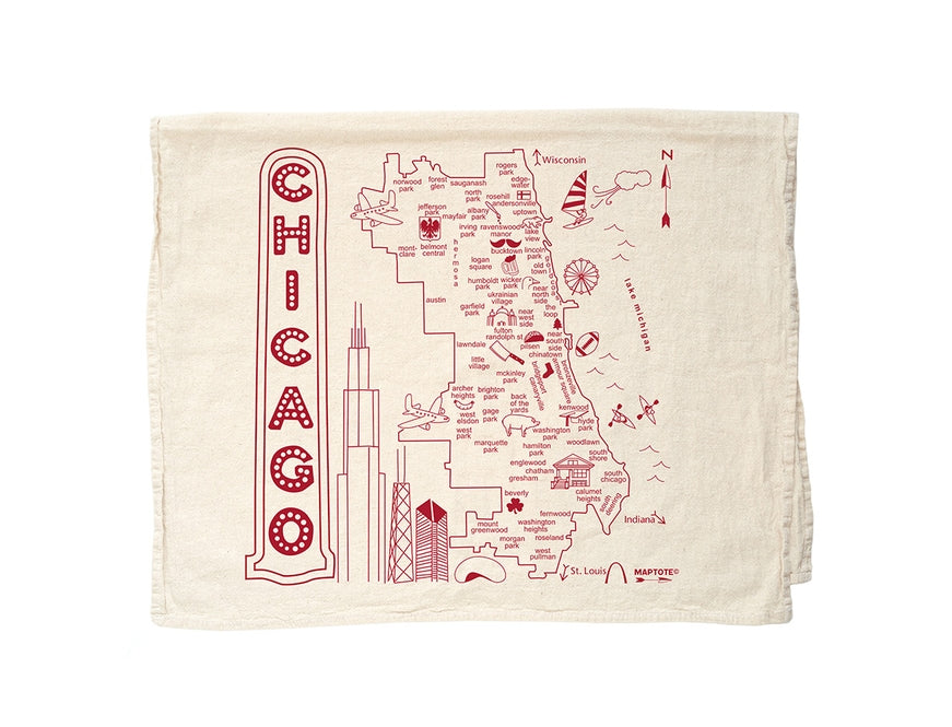 Natural Chicago Tea Towel