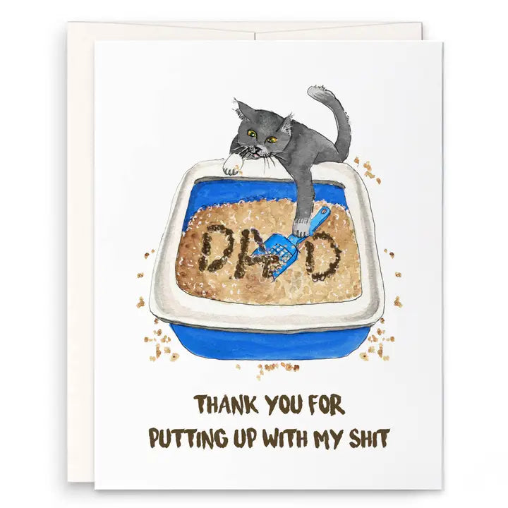 Cat Dad Shit - Funny Fathers Day Card