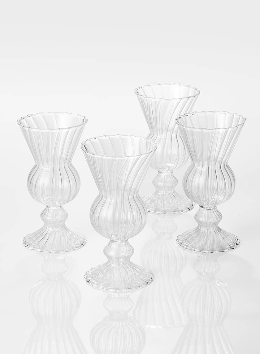 6in Tall Optical Glass Mini Urn Vase