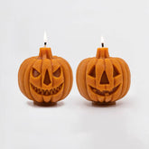 Two-Faced Jack-O-Lantern Beeswax Candle