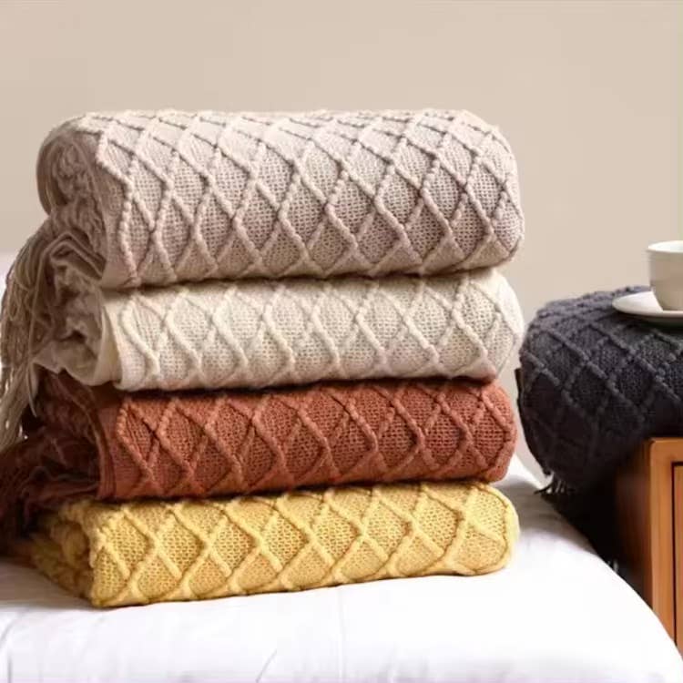 Knitted Throw Blanket, Soft and Cozy Throw Blanket 50x60": Gray