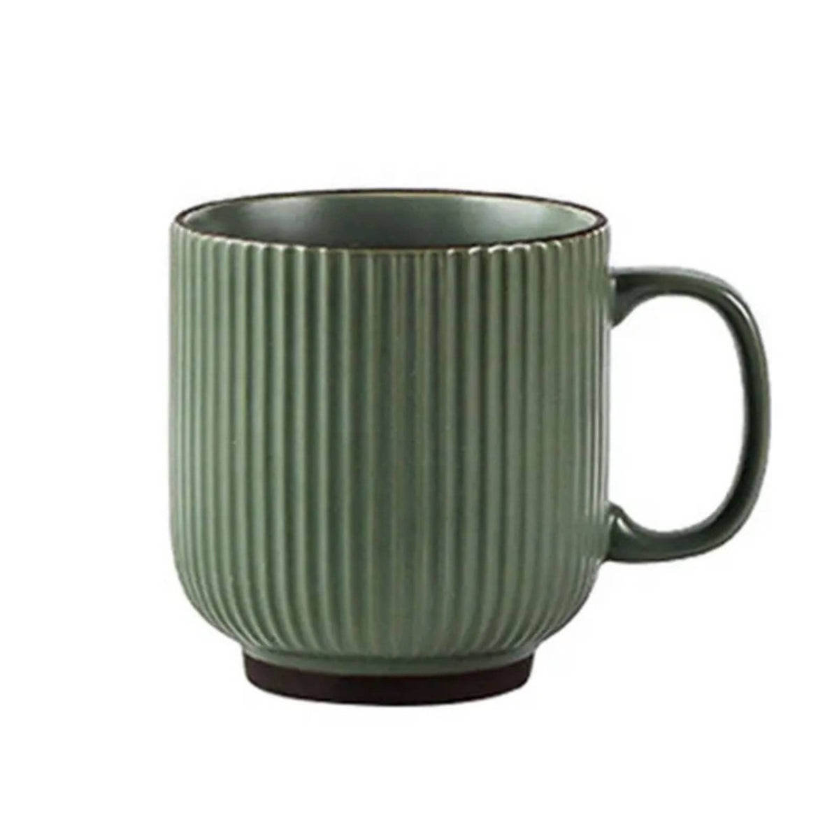 Coffee Mug with Striped Modern Vintage Nordic Style-12 oz : Green