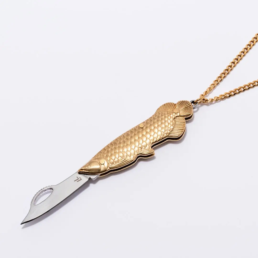 Fish Utility Safety Necklace - Brass