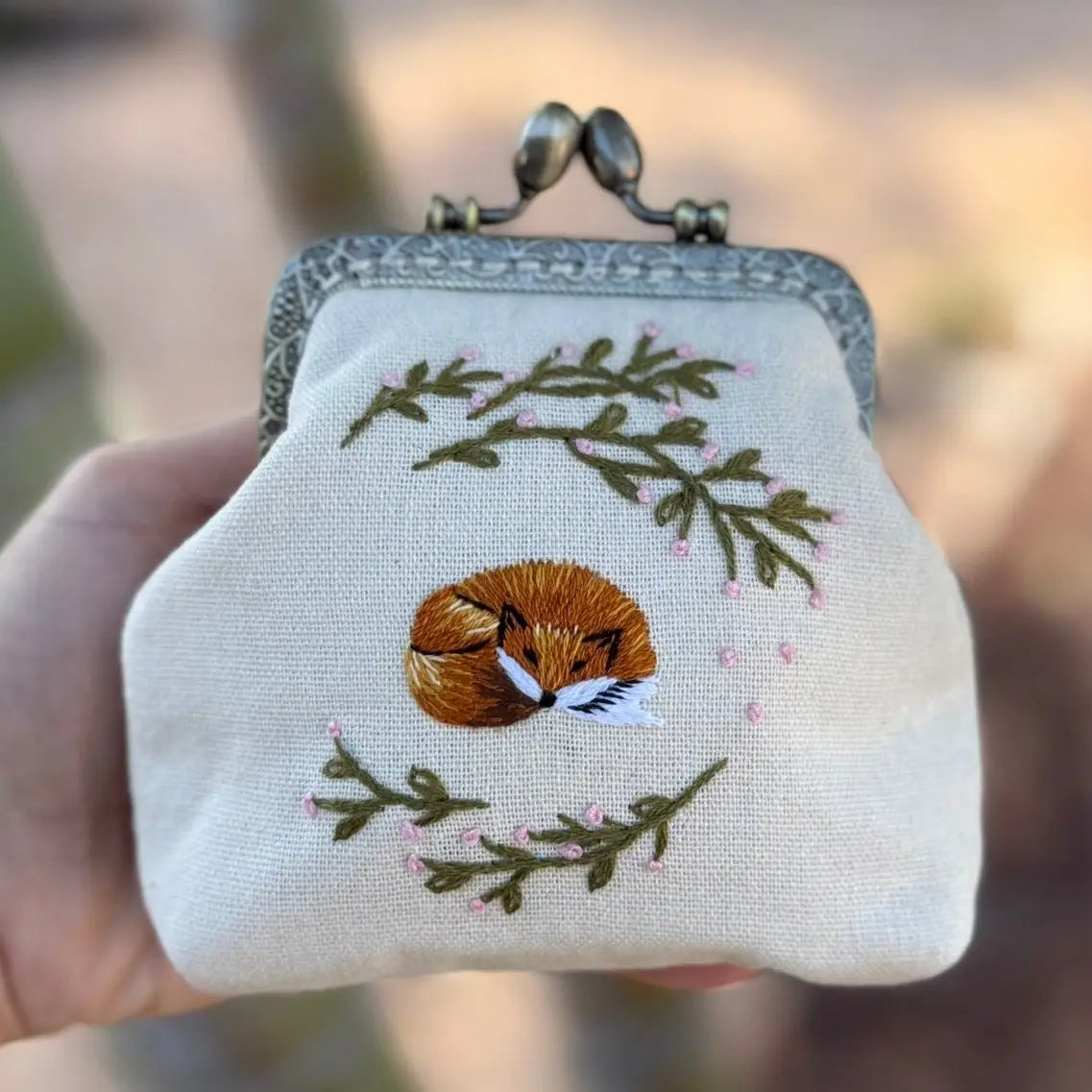 Fox Embroidered Coin Purse