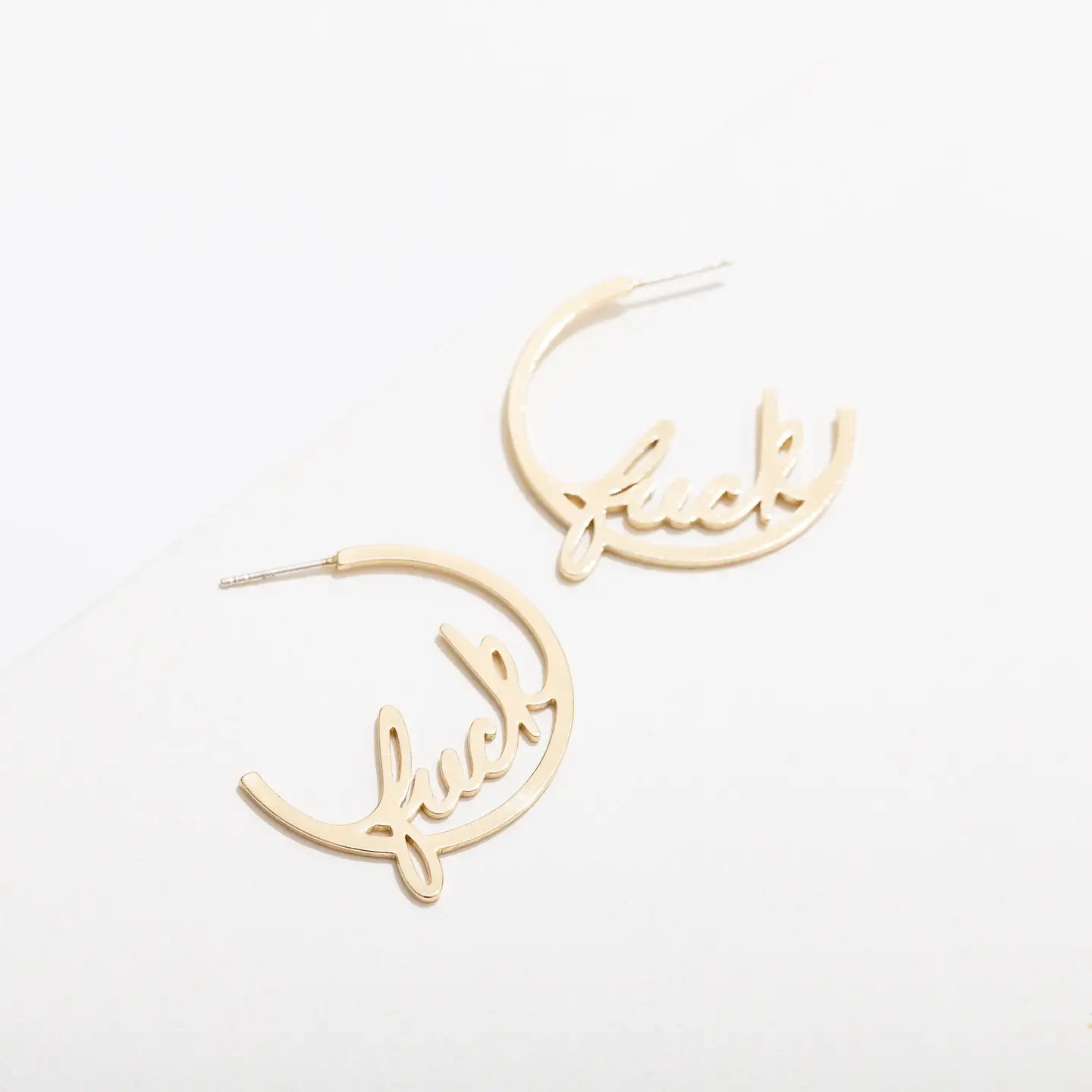 Fuck Hoop Earrings - 14K Gold Plate