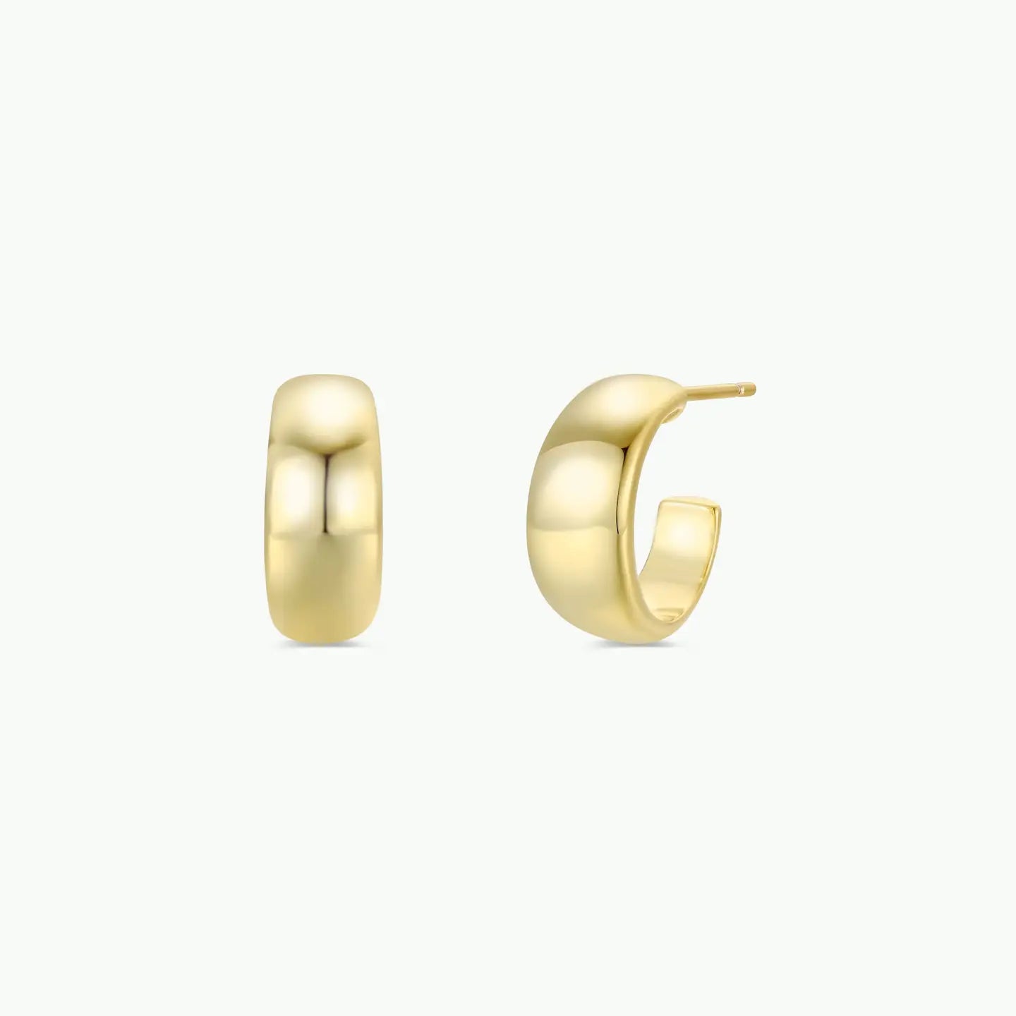 Wide Gold Hoop Earrings