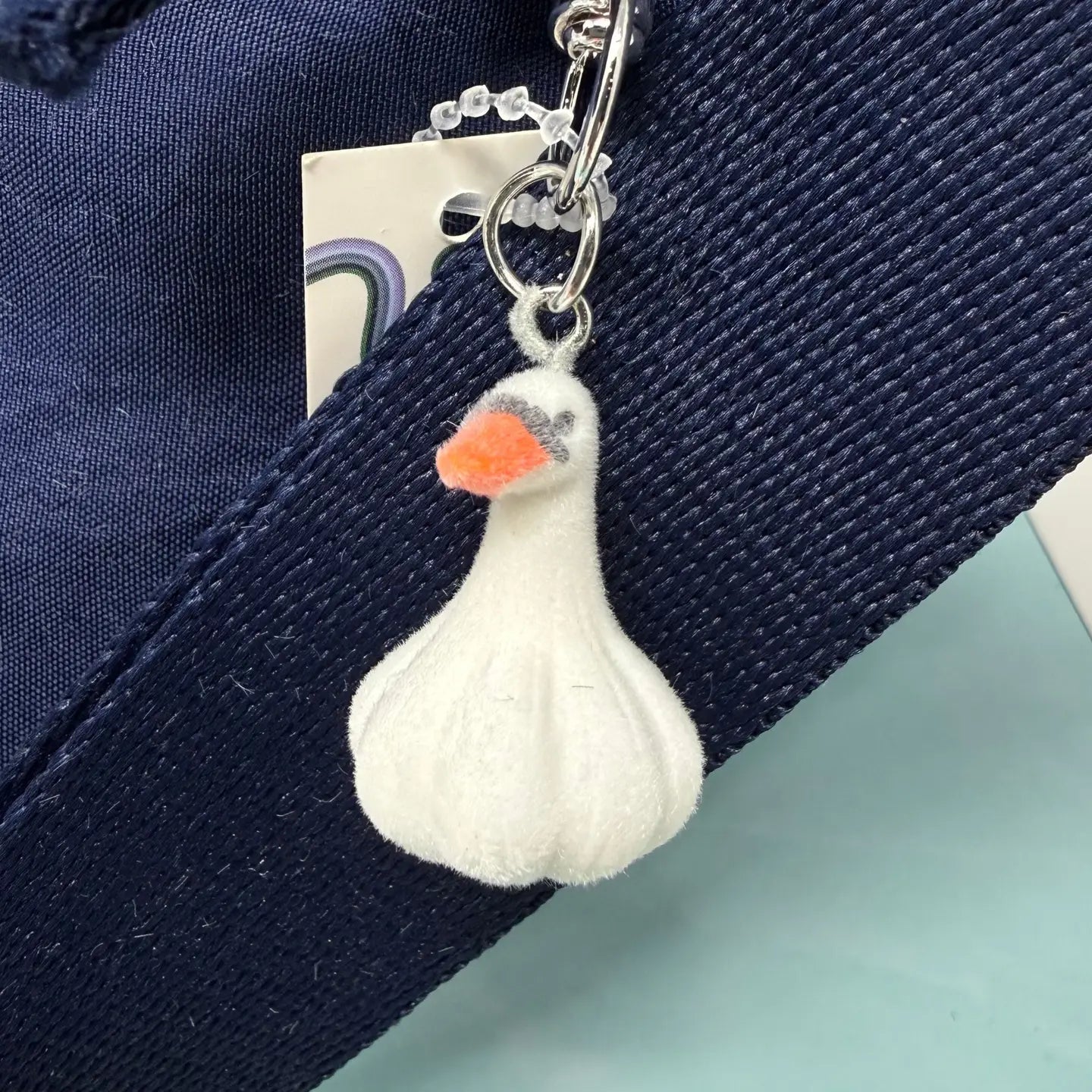 Mini Flocked Goose Keychain