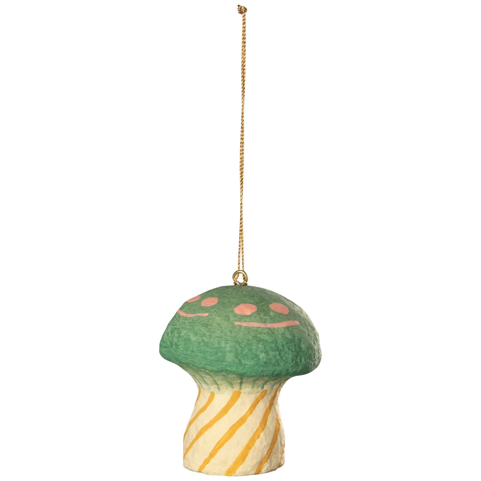 Mache Mushroom Gems Ornament Green