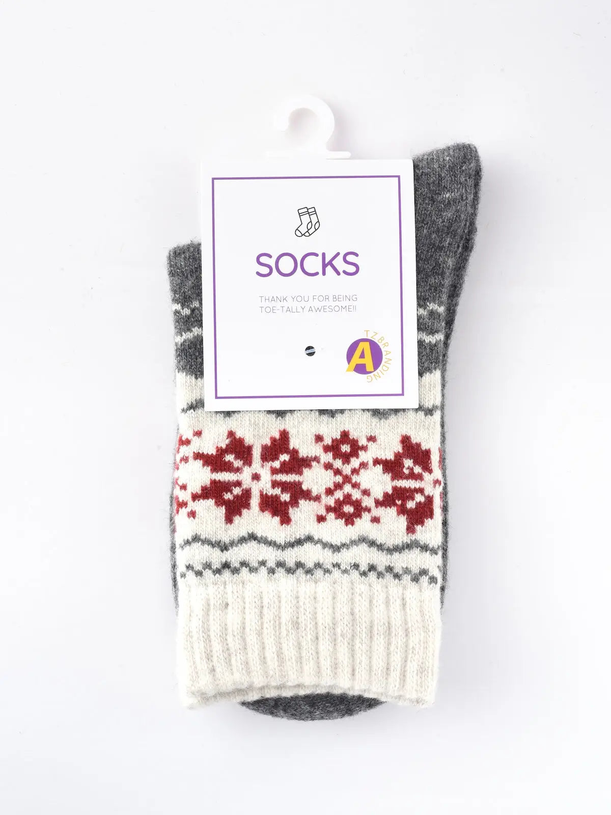 Snowflake Patterned Mid-calf Socks Gray