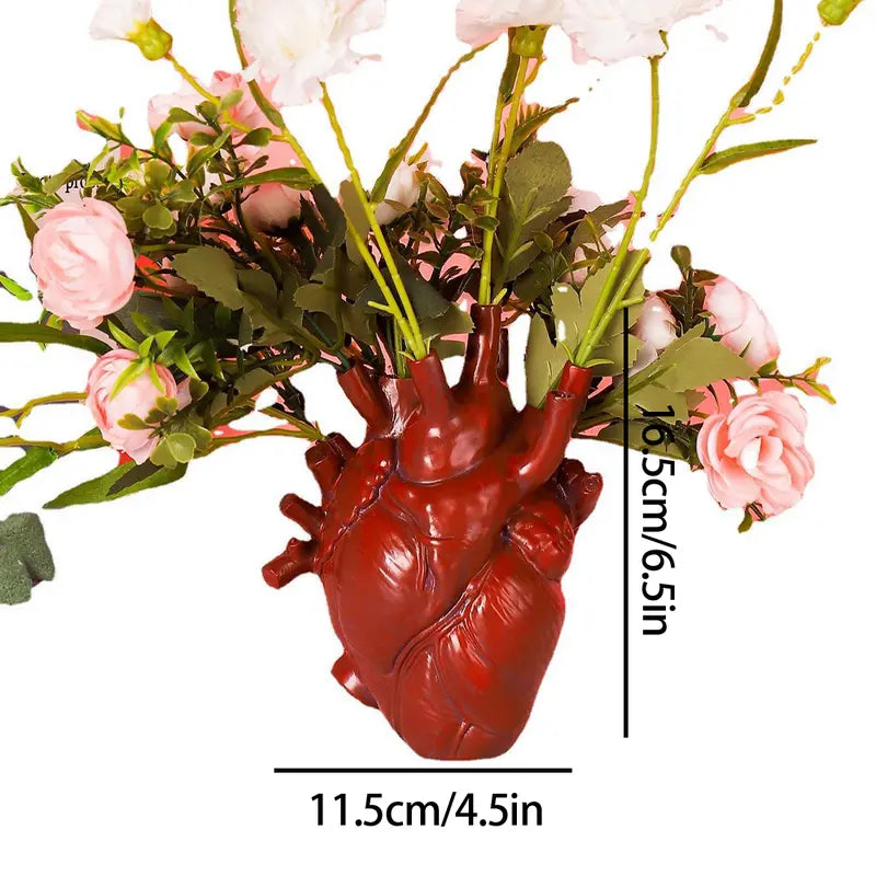 Heart-Shaped Resin Flower Vase