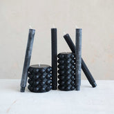 Black Hobnail Taper Candles