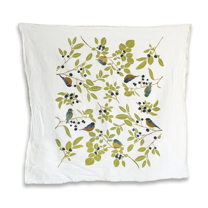 Huckleberry Marsh Kitchen Tea Towel with Bluebirds