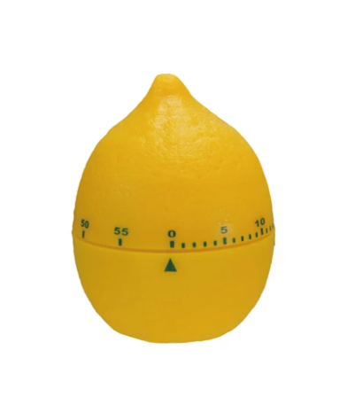 Plastic Lemon Shaped 1 Hour Twist Timer, Yellow