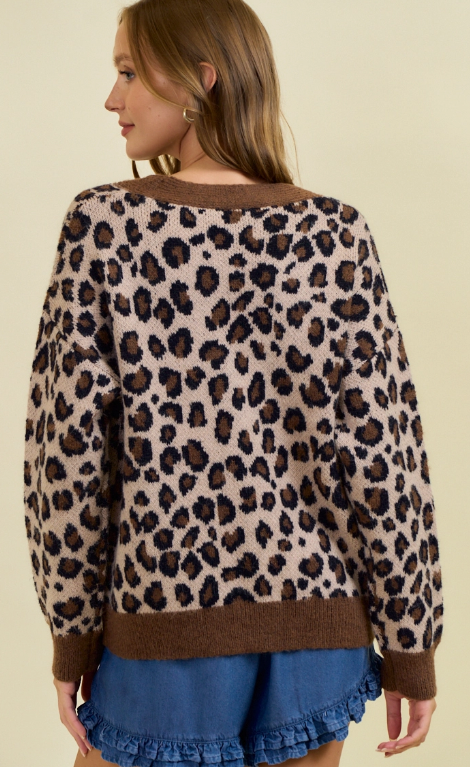 Leopard Knit Cardigan