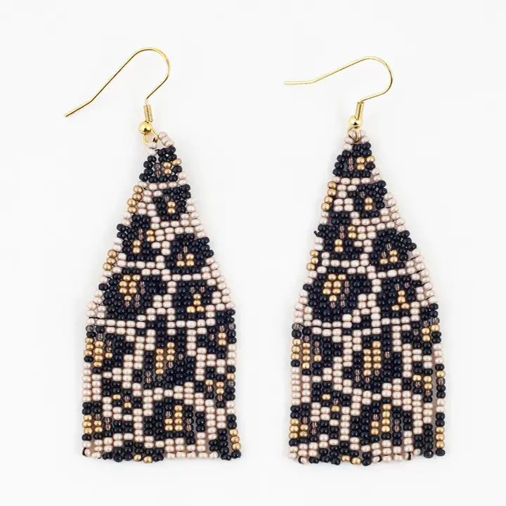 Beaded Leopard Earrings