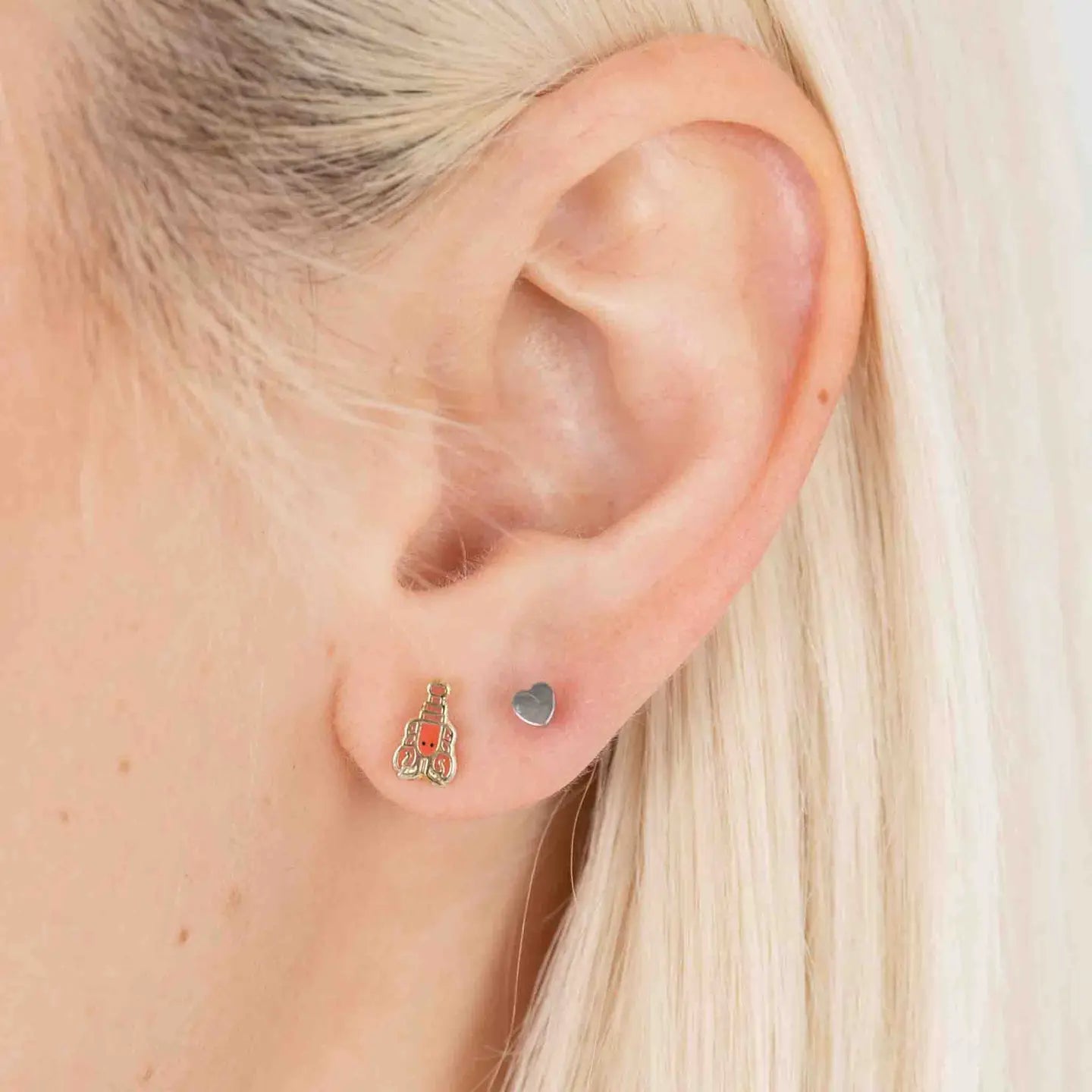 Lobster Enamel Stud Earrings