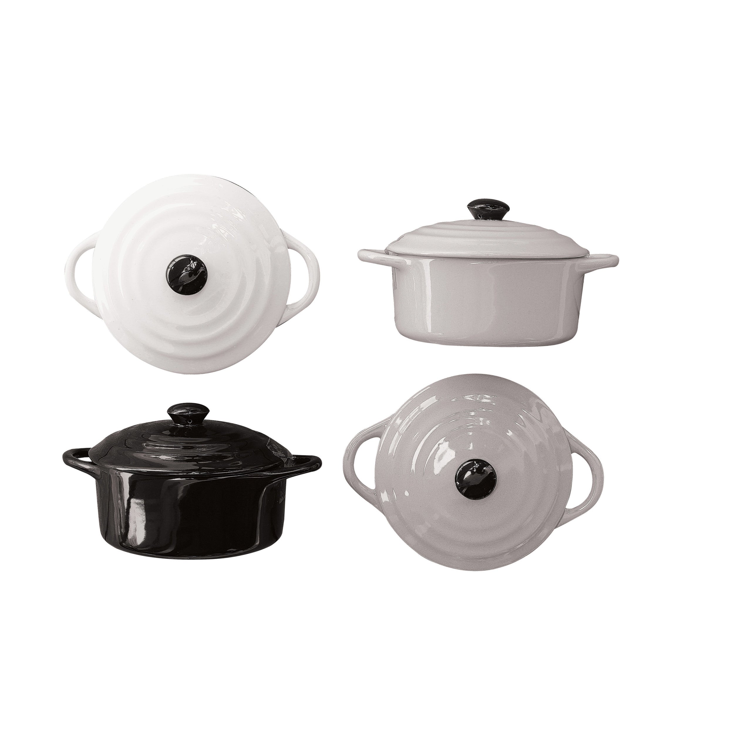 Stoneware Mini Baker with Lid - White