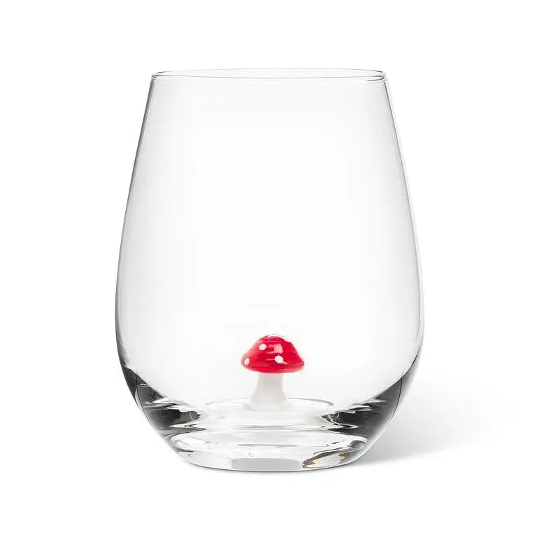 Mushroom Icon Stemless Wine Glass-4.5"H (20oz)