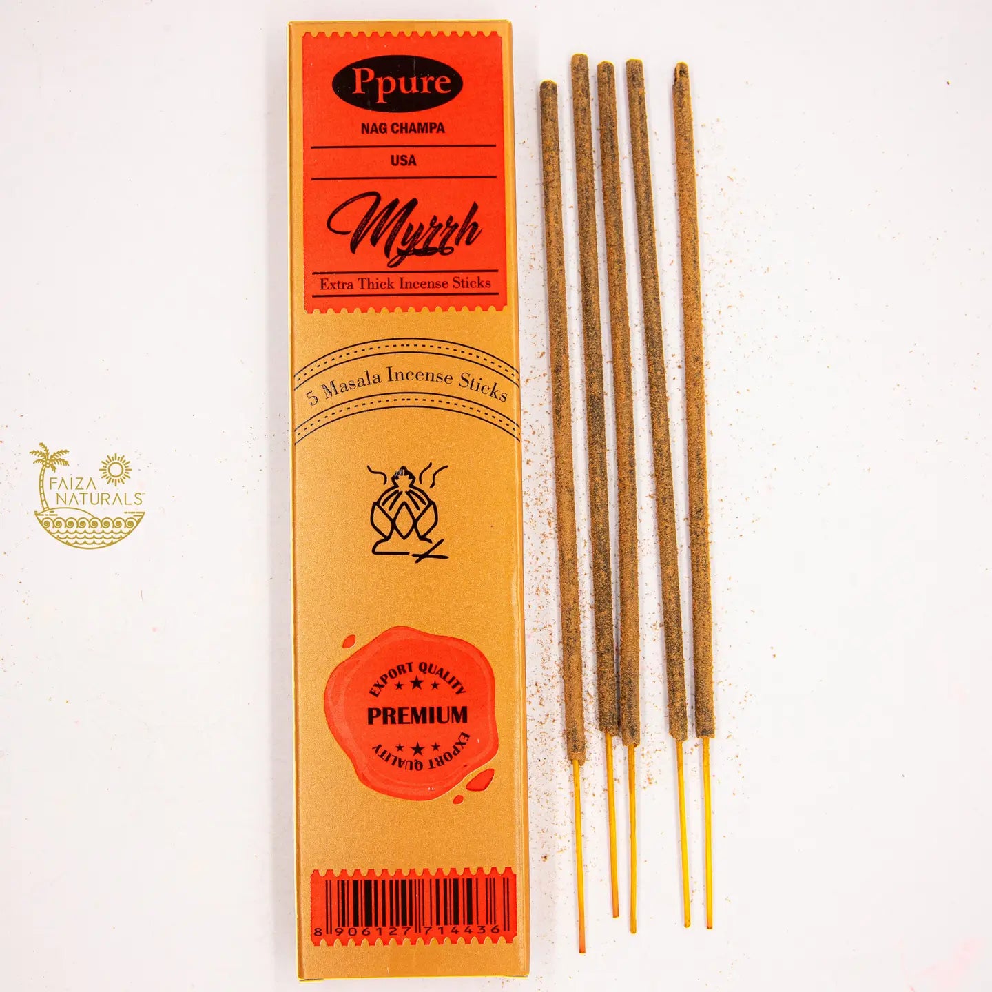 Myrrh Incense Stick 5-Pack (Handmade, Ultra Thick)