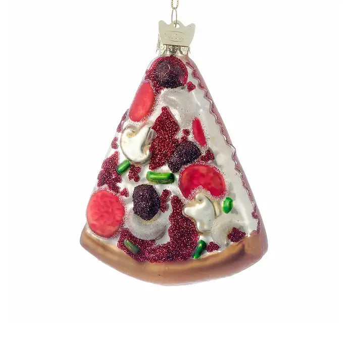 3.5"Noble Gems Glass Pizza Slice Ornament