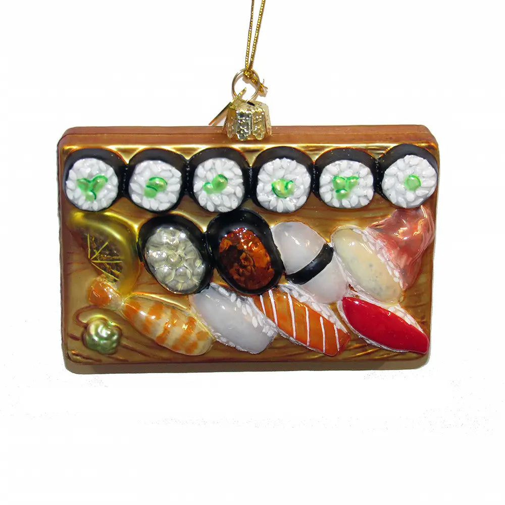 4"Noble Gems Glass Sushi Platter Ornament
