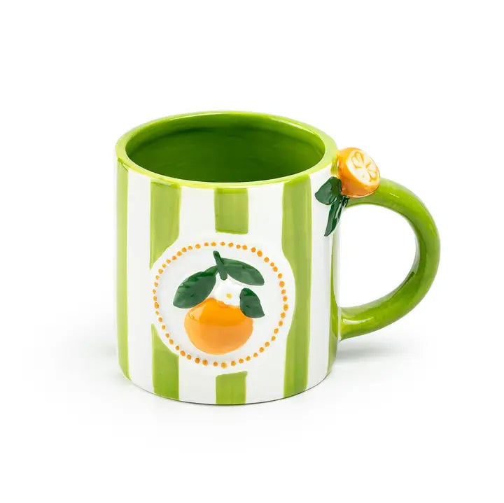 Orange Green 14oz Stripe Mug