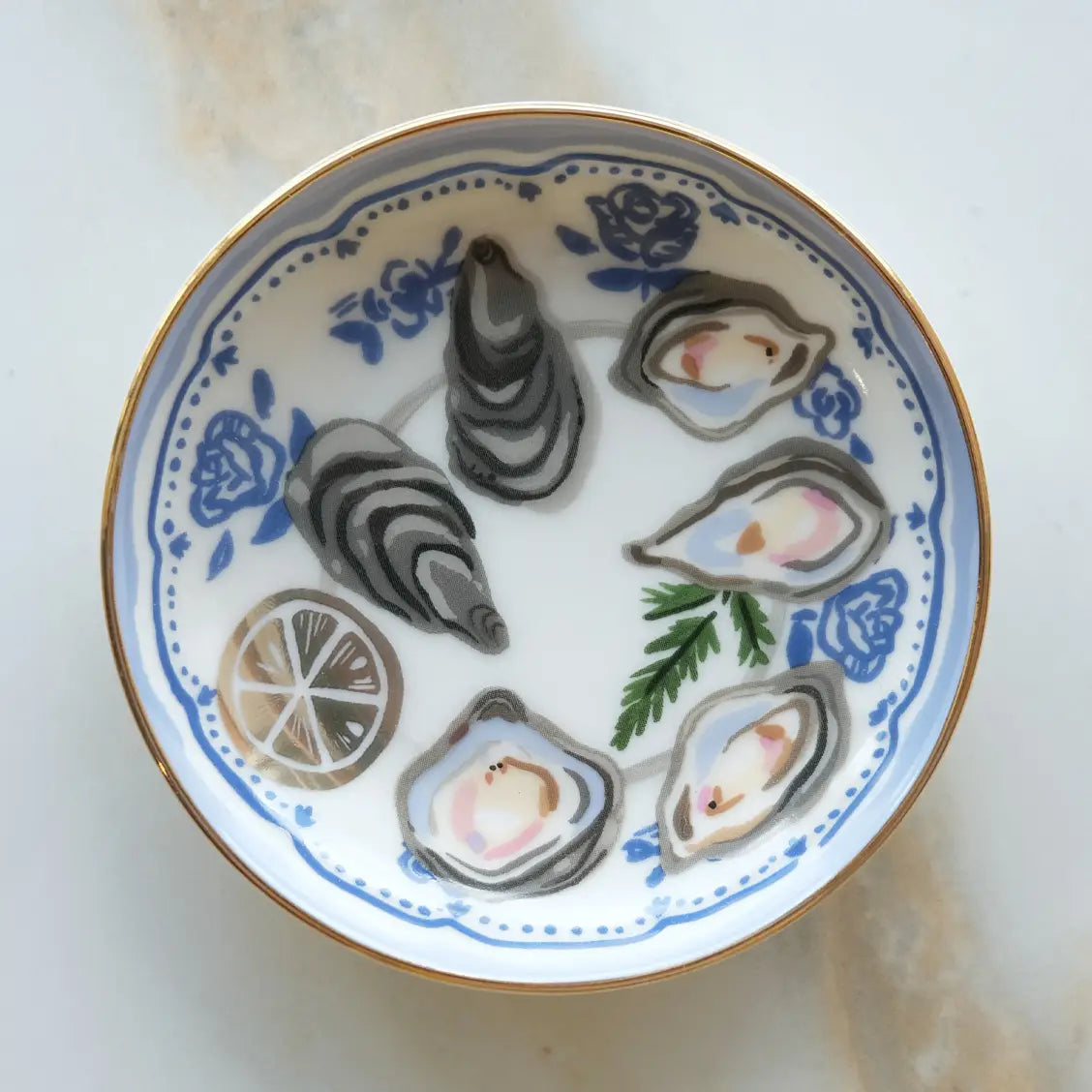 Porcelain Trinket Dish Oysters