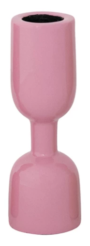 Enameled Aluminum Taper Holder Pink
