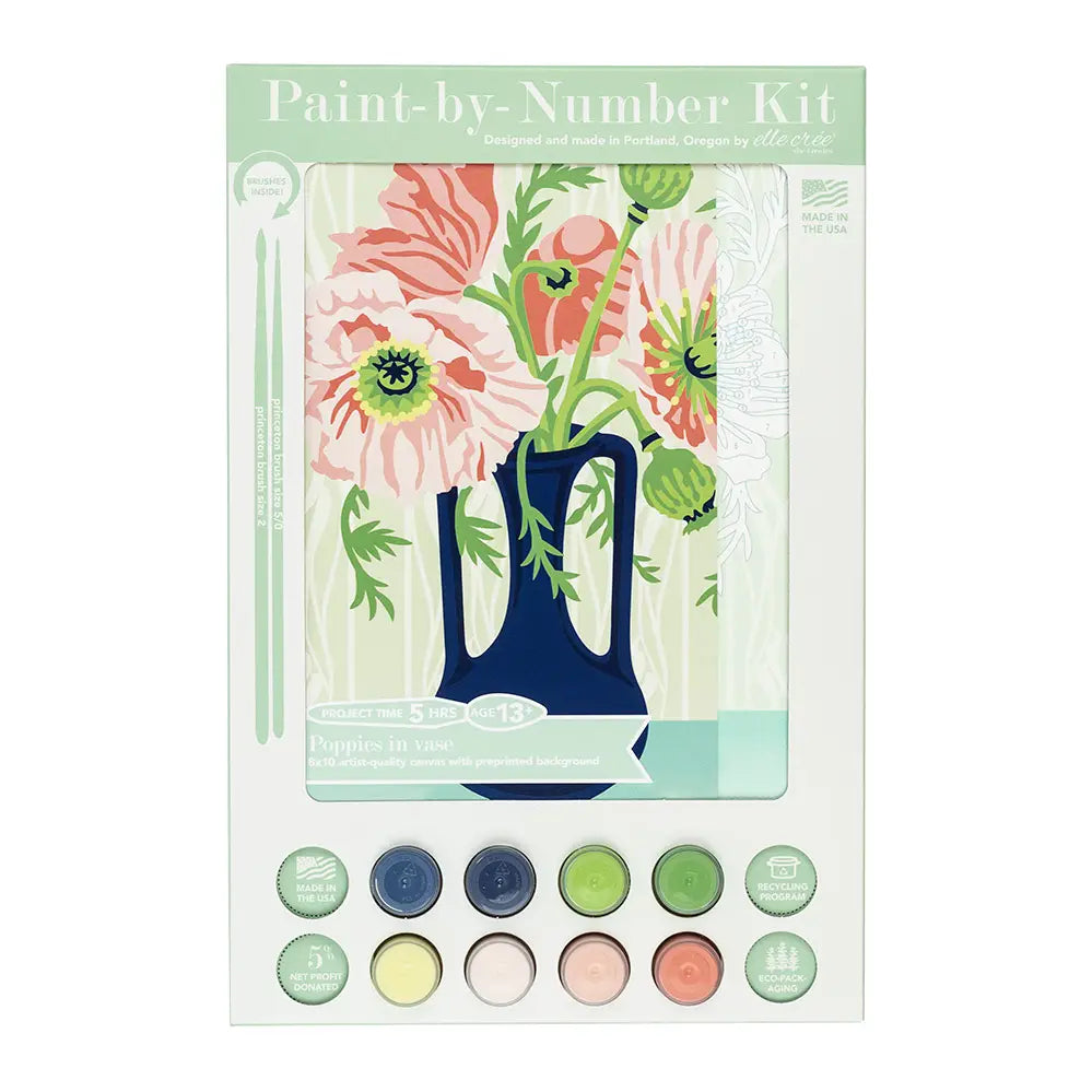 Paint-by-Number Kit Poppies (White Background)