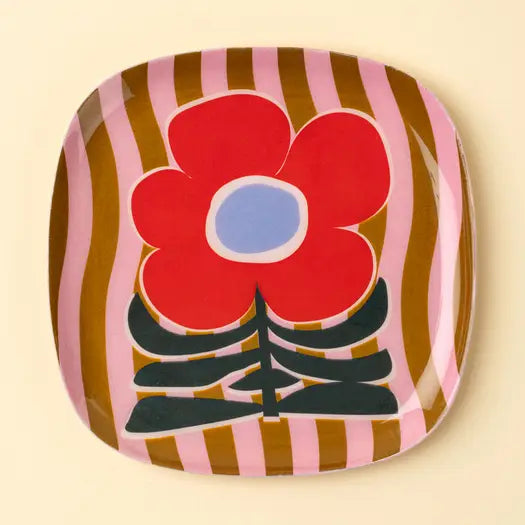 Poppy Pattern Decorative Enamel Tray