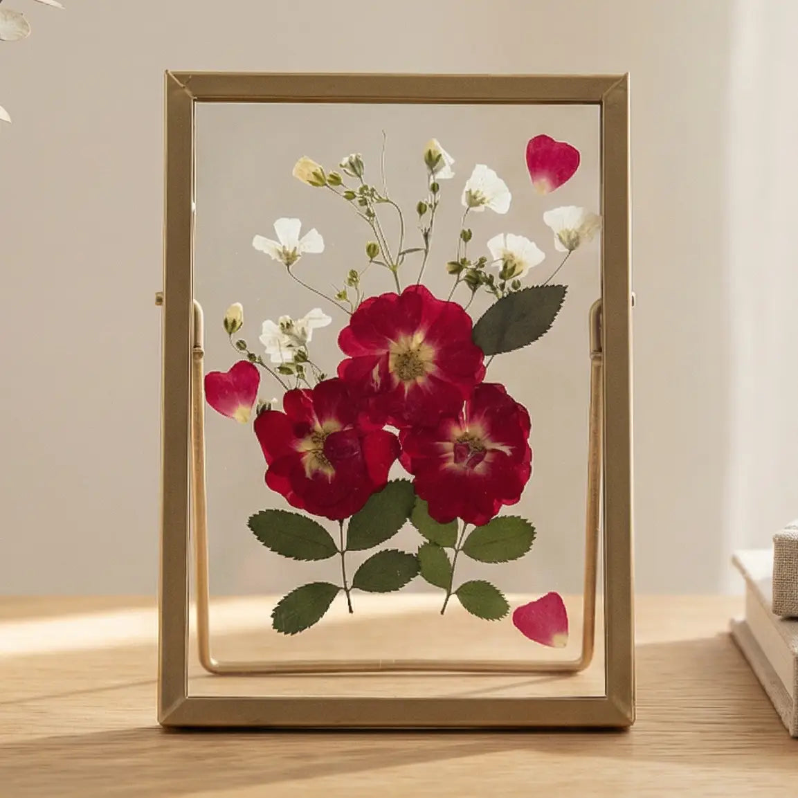 Real Pressed Flower Frame - Valentines Flower Art