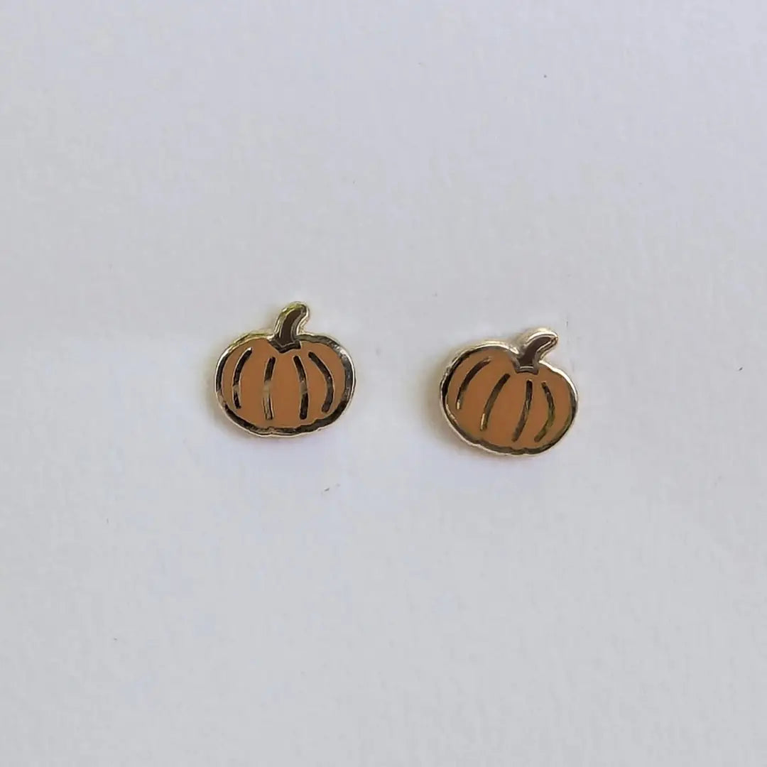 Pumpkin Enamel Stud Earrings
