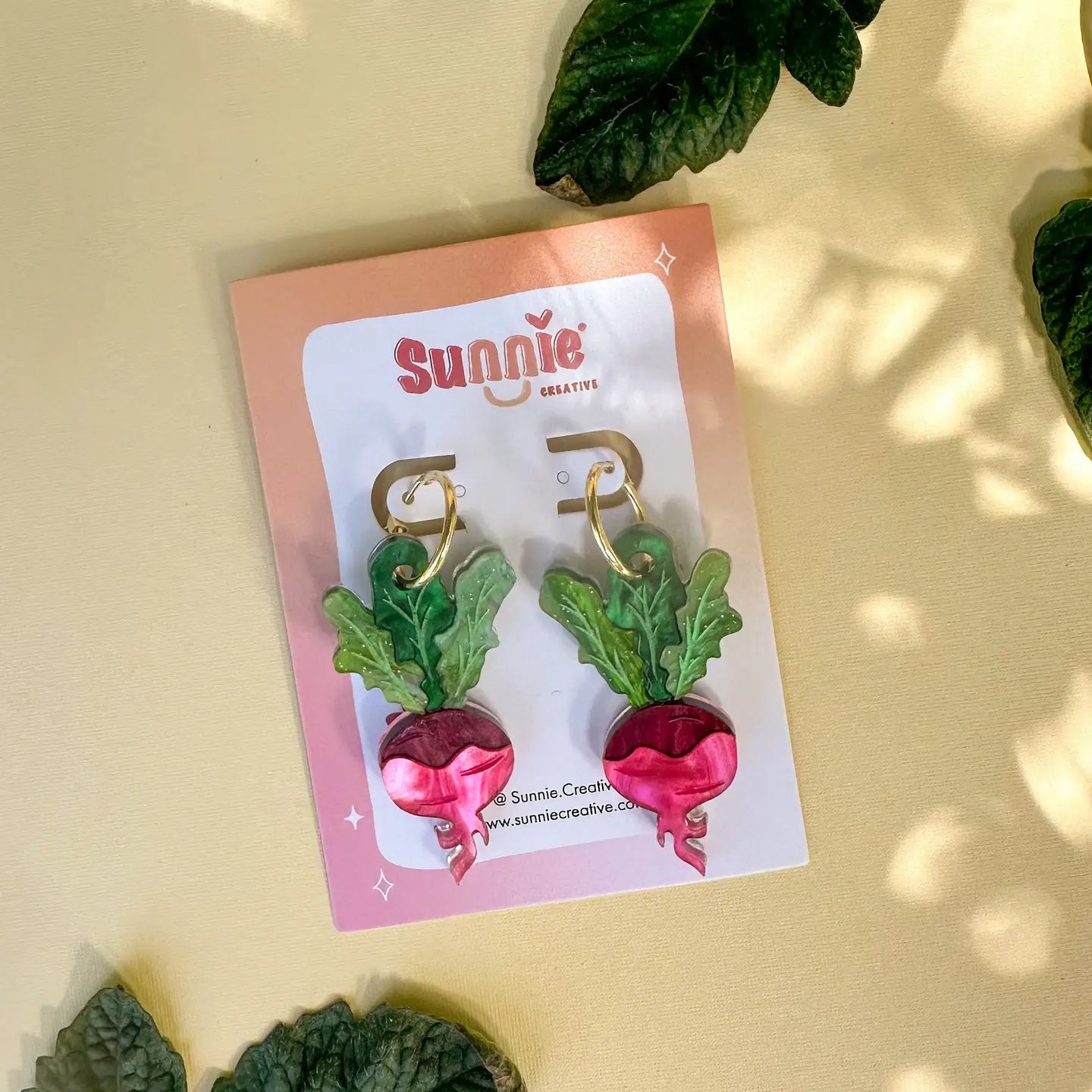 Ruby Radish Dangle Earrings