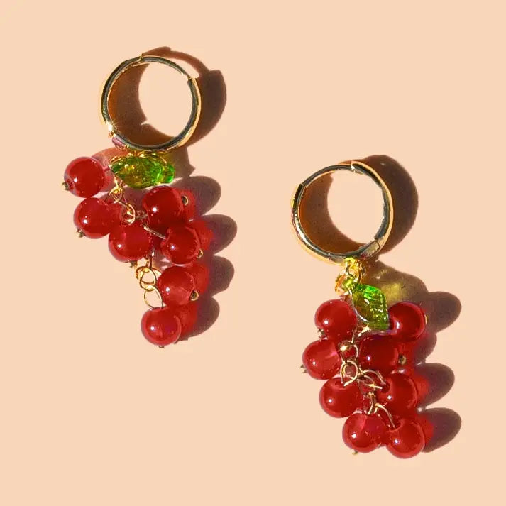 Heard It Through The Grapevine Hoops Red