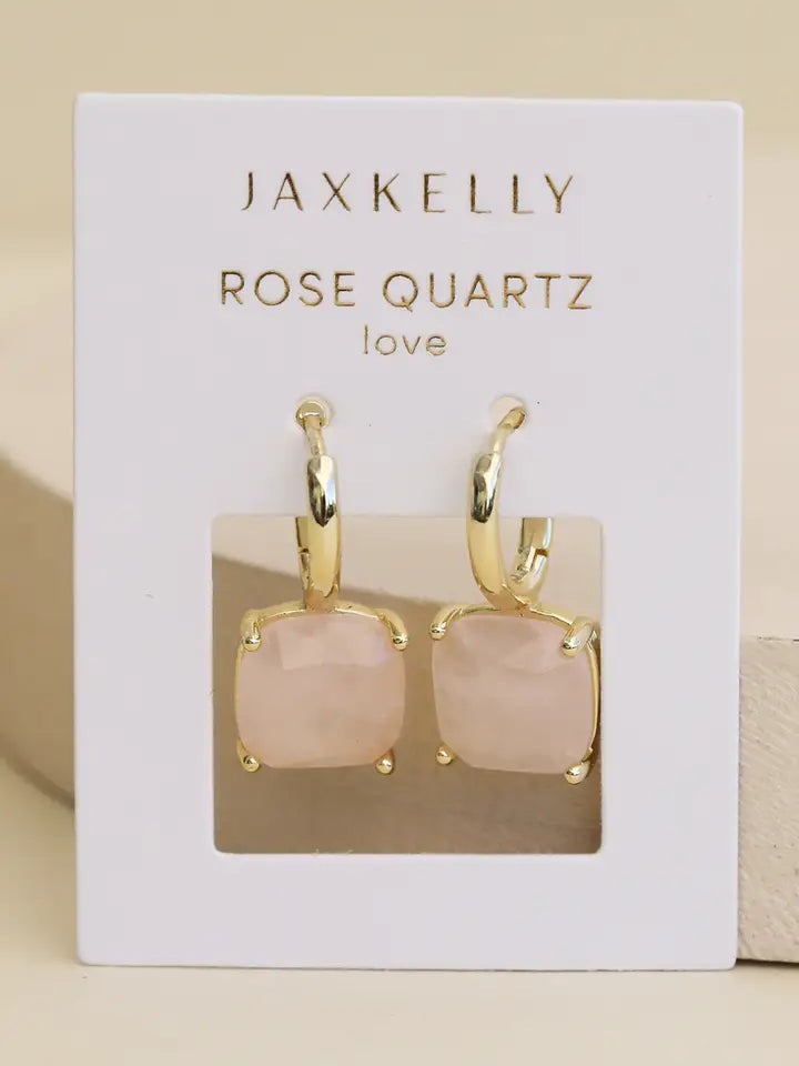 Gemstone Mini Drop Rose Quartz