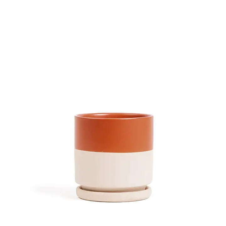 4.5" Top Half Rust Pot with Water Saucers