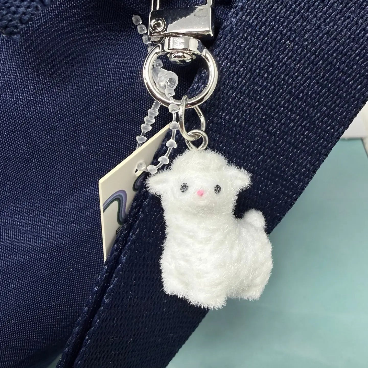 Mini Flocked Sheep Keychain