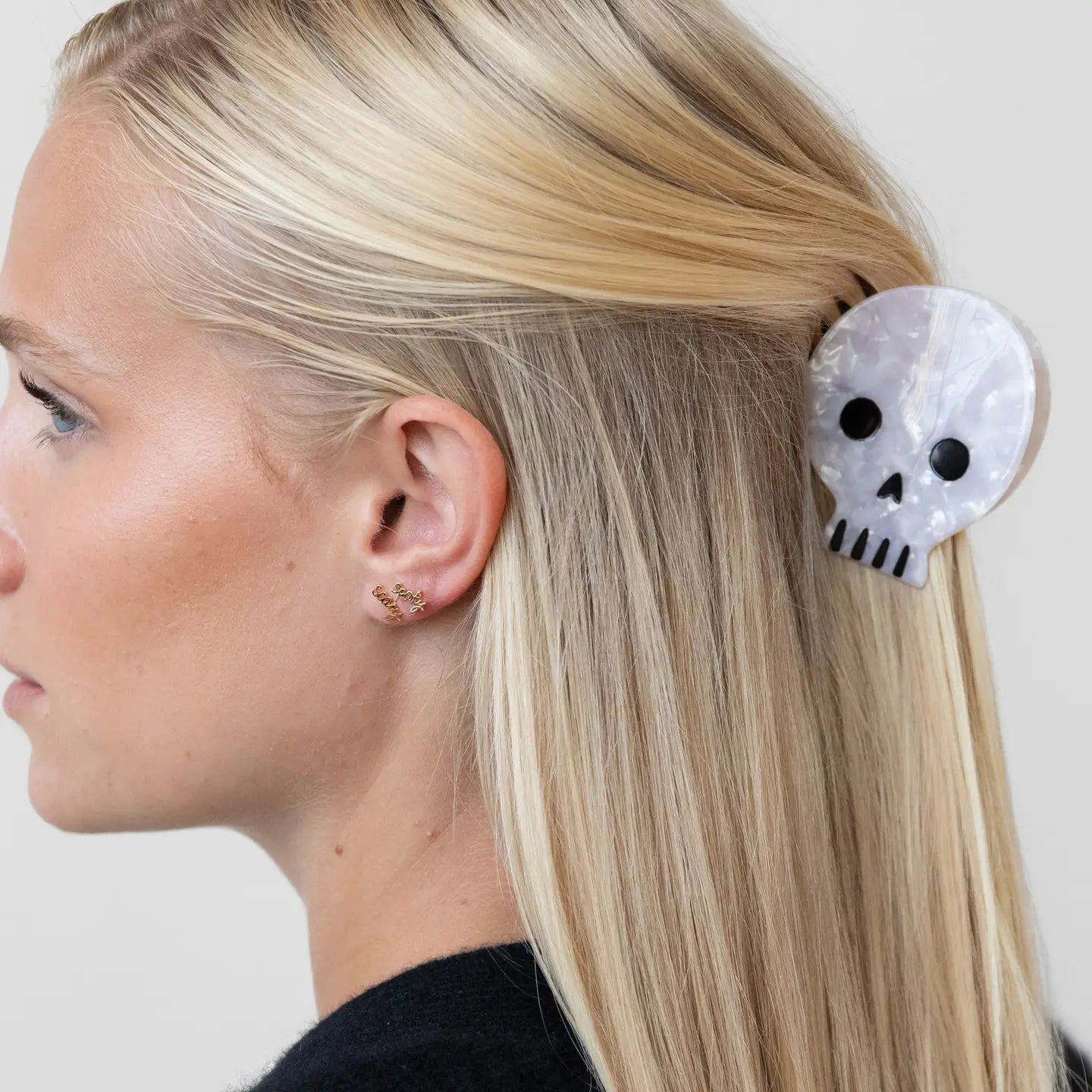Skull Acetate Hair Claw Clip