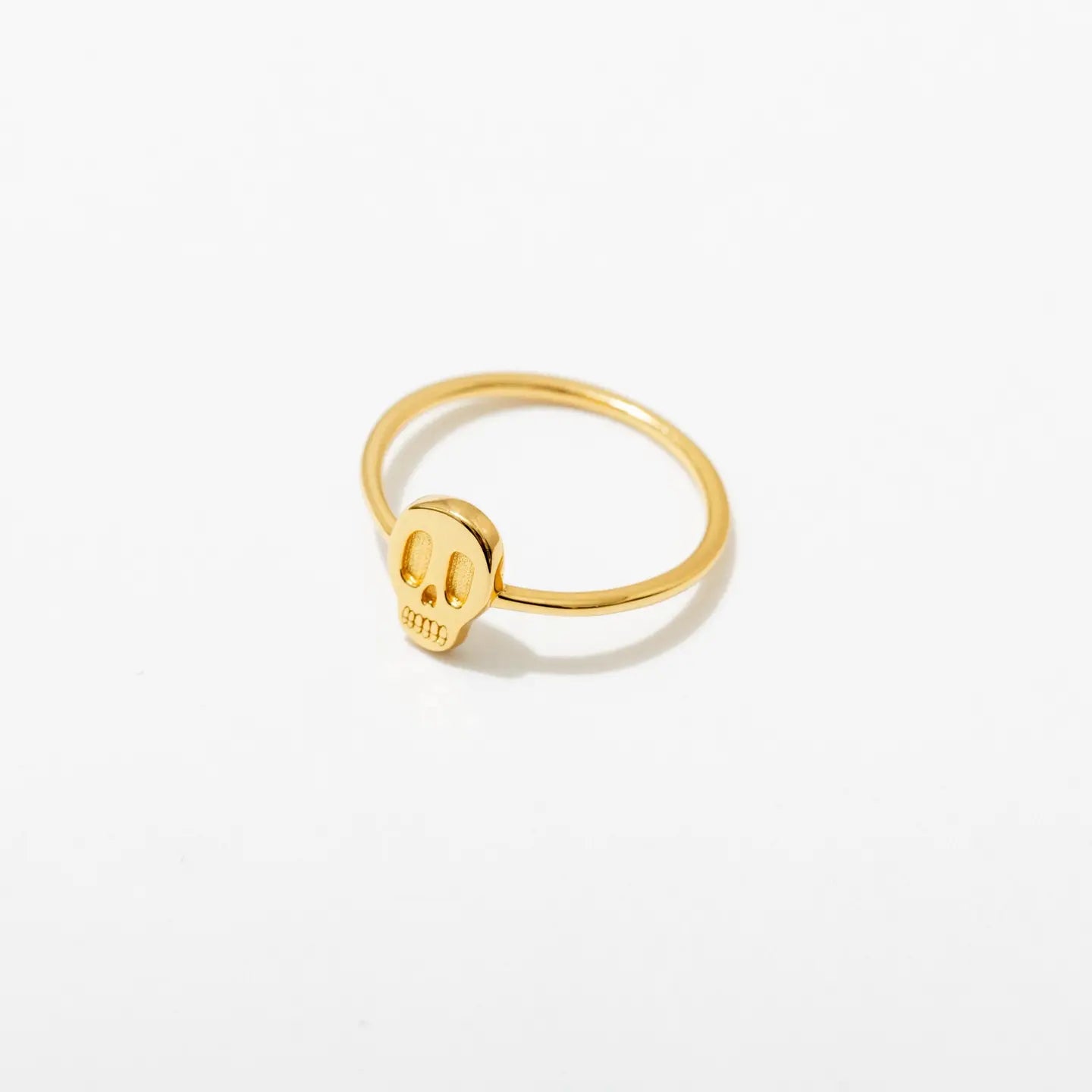Skull Dainty Stacking Ring - 18k Gold Plated
