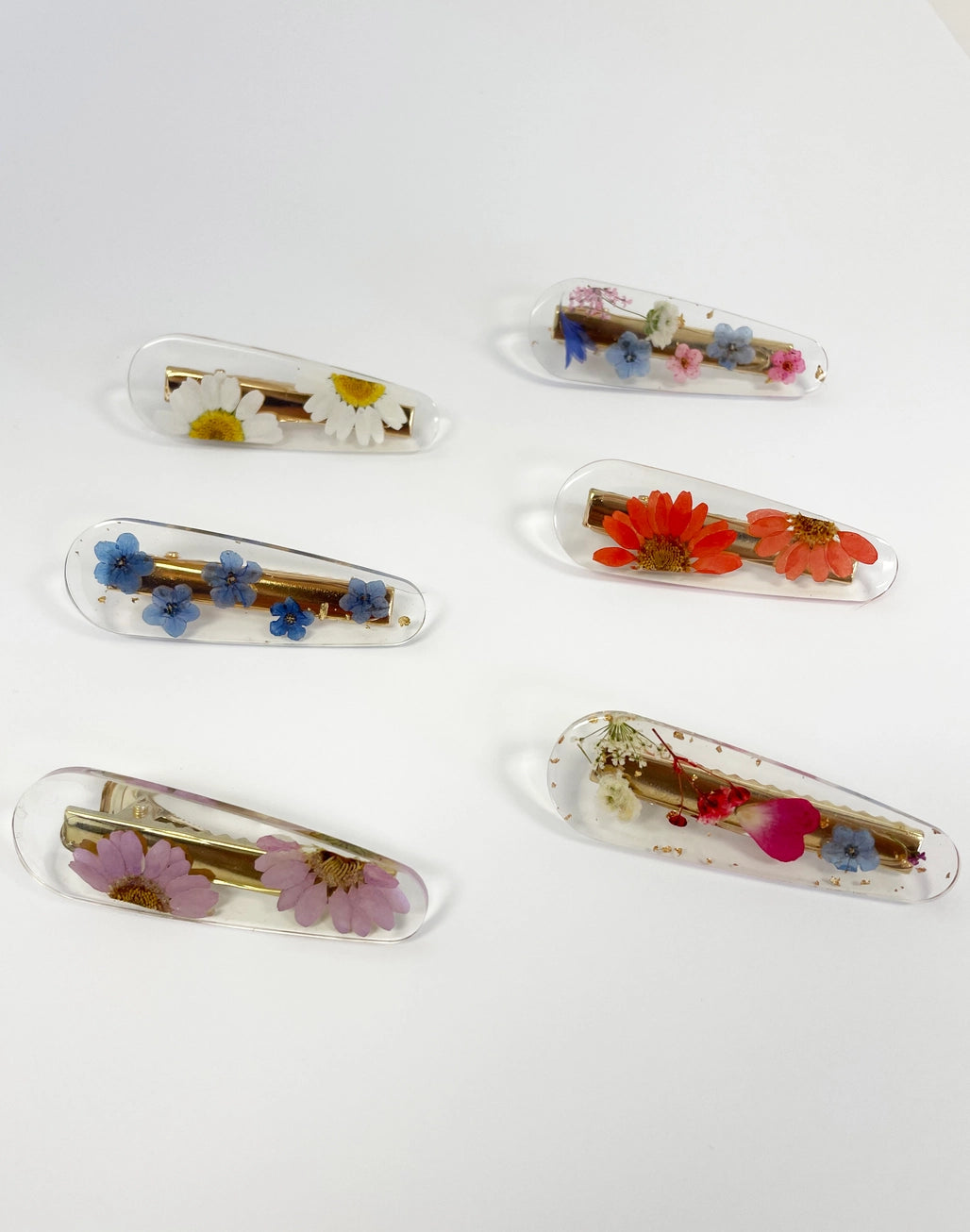 Flower Hair Clip Duo - Real Pressed Flowers