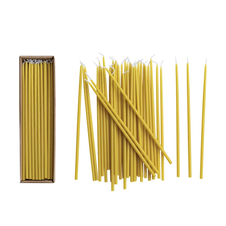 Unscented Thin Taper Candles in Box, Set of 36