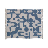 Cotton Blend Printed Throw w/ Abstract Design & Fringe