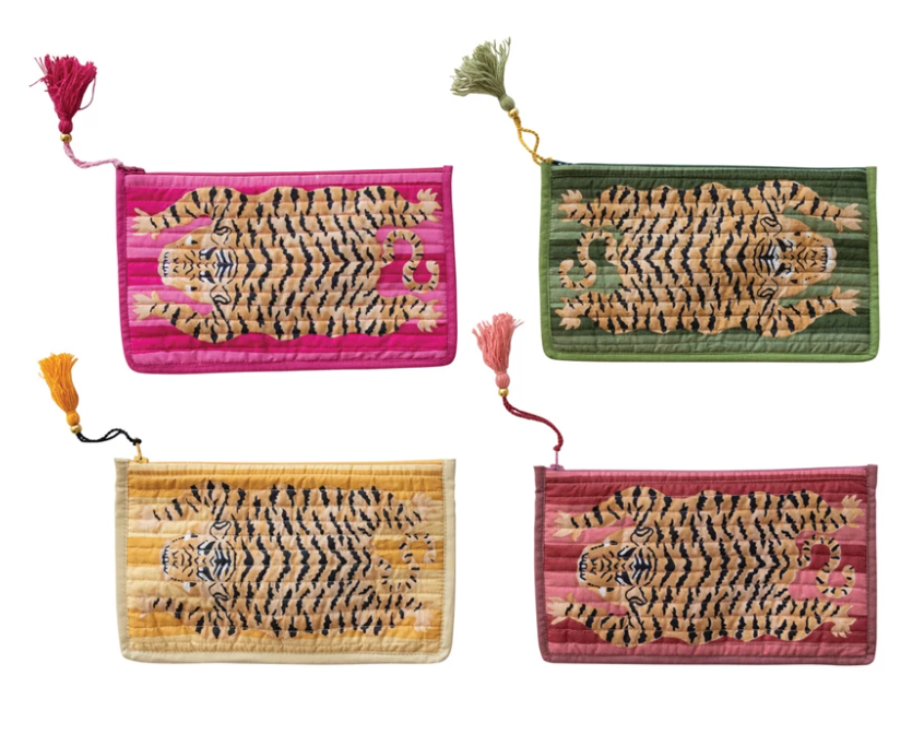 Cotton Voile Printed Zip Pouch