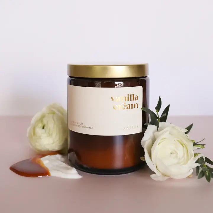 Vanilla Cream Candles - Amber  16 oz