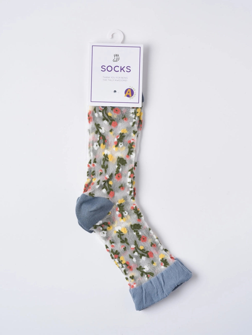 Rufia - Vintage Floral Crew Socks Navy