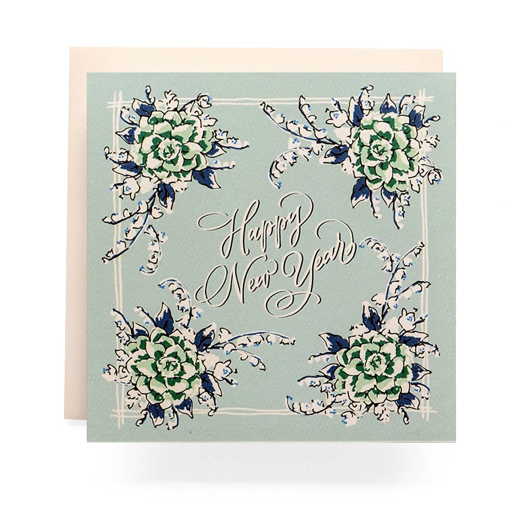 Handkerchief Happy New Year Greeting Card (Box Set of 8)