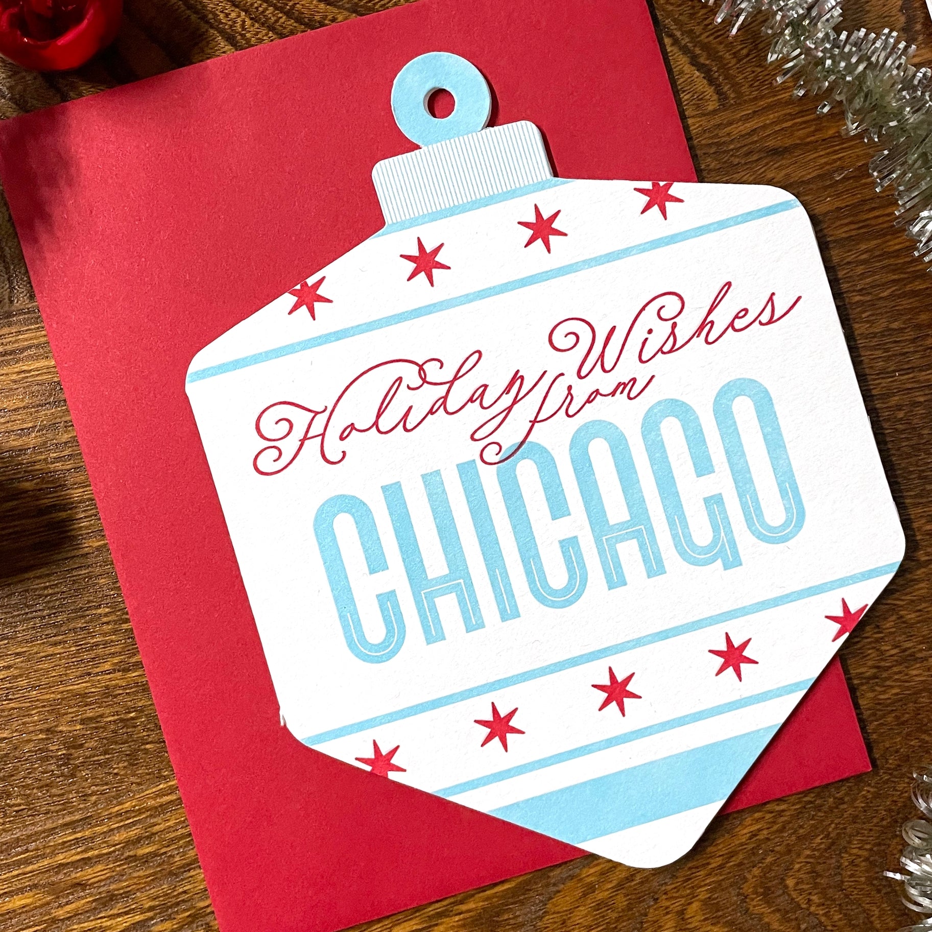 Chicago Holiday Ornament Box Card