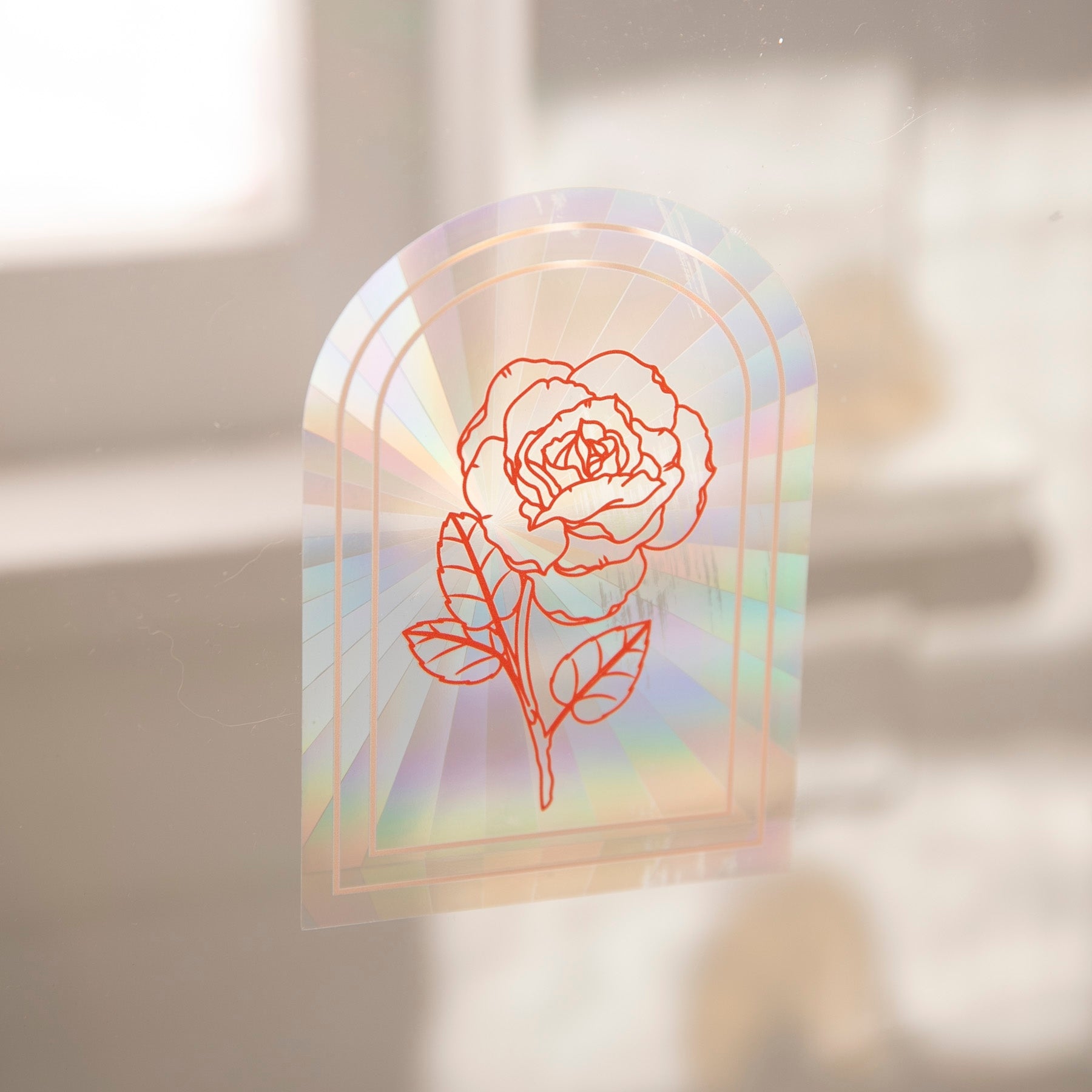 Rose Sun Catcher Decal