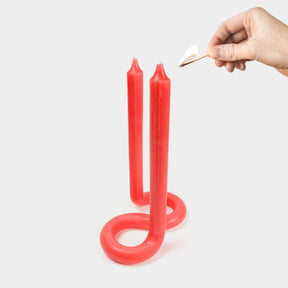 Red Twist Candlesticks