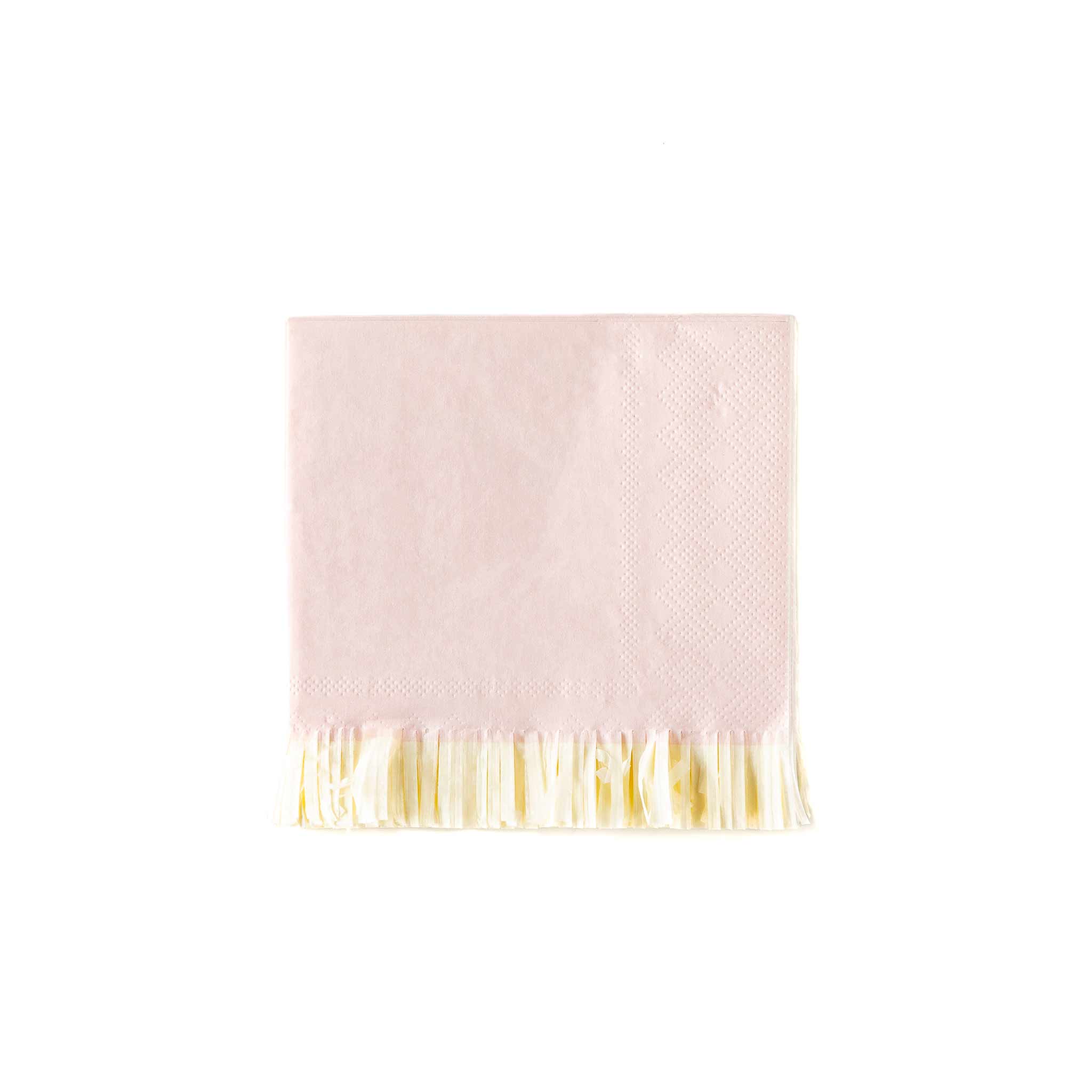 Baby Pink Fringed Cocktail Napkins